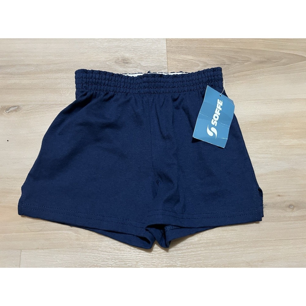 NWT Soffe Girls Athletic Shorts Small Navy Gym PE Cotton Blend